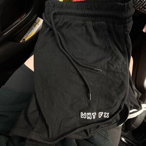 WHT Fox Black Cotton Shorts
